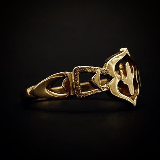 Size 9 Brass Aṣálẹ̀ Ring