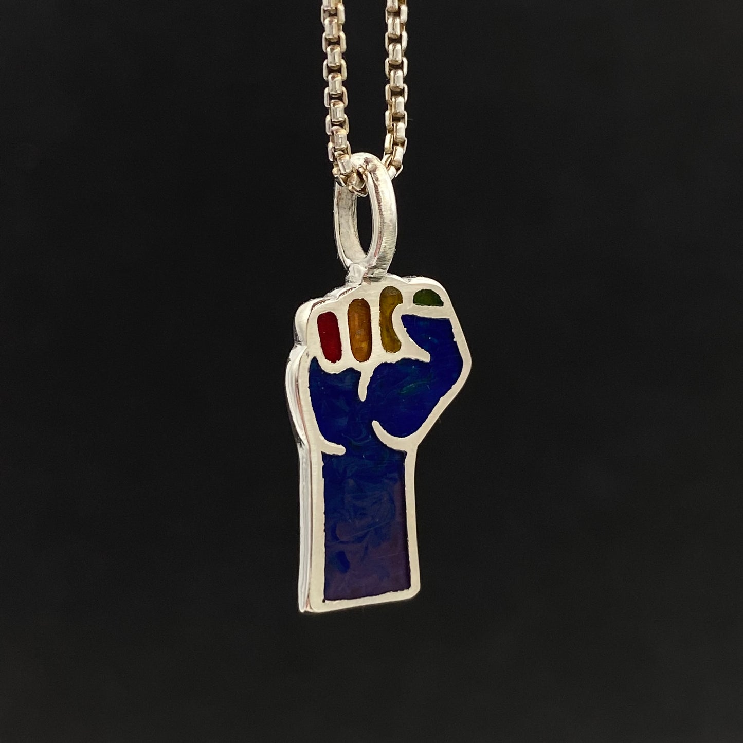 Rainbow Solidarity Fist Necklace